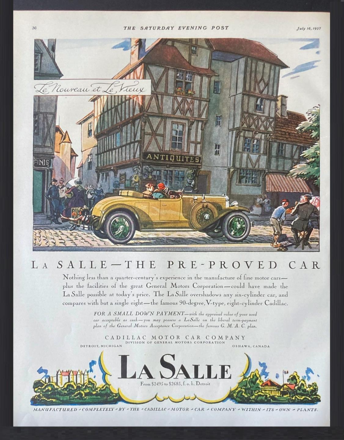 1927 Cadillac LaSalle 2-Door Convertible Coupe Antiques Edw A Wilson Art  Ad