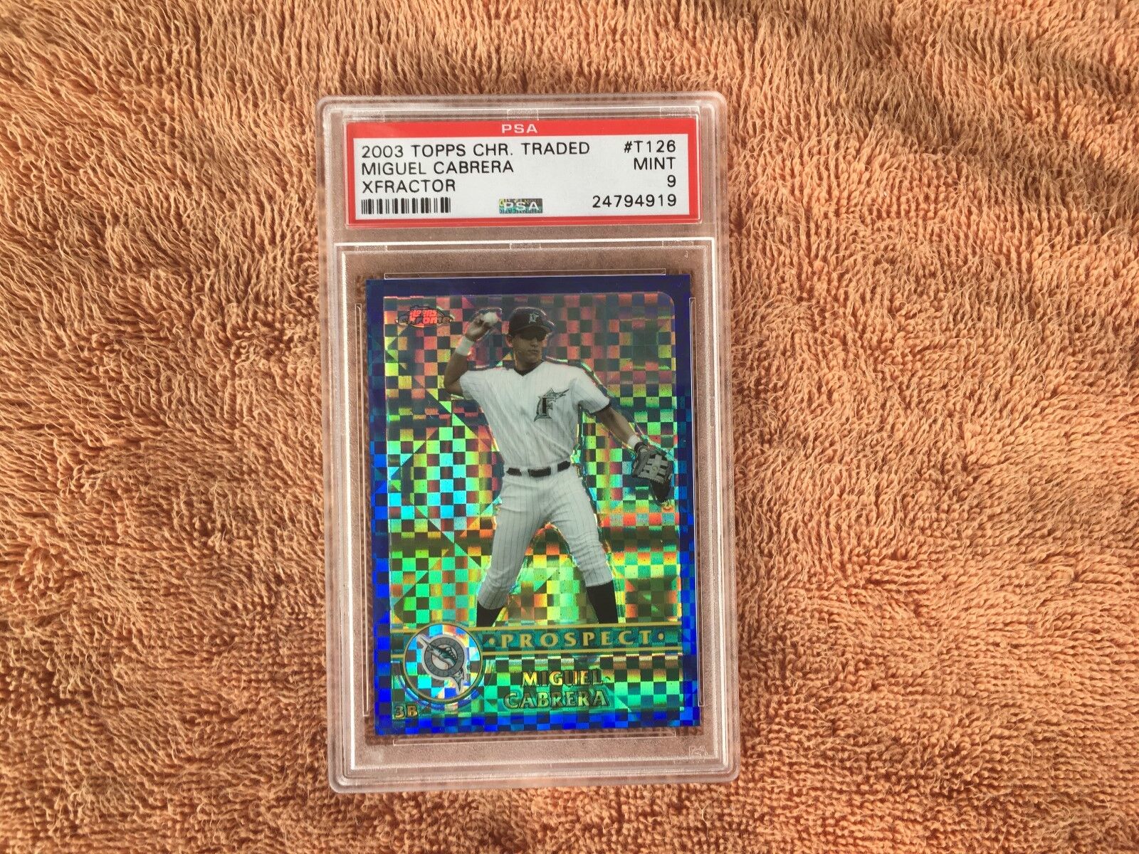 2003 TOPPS MIGUEL CABRERA CHROME XFRACTOR ROOKIE  16/25 PSA 9 POP 4 NONE HIGHER