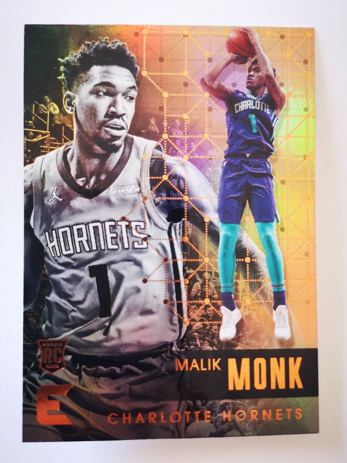 2017-18 Panini Essentials NBA Card Charlotte Hornets #91 Malik Monk