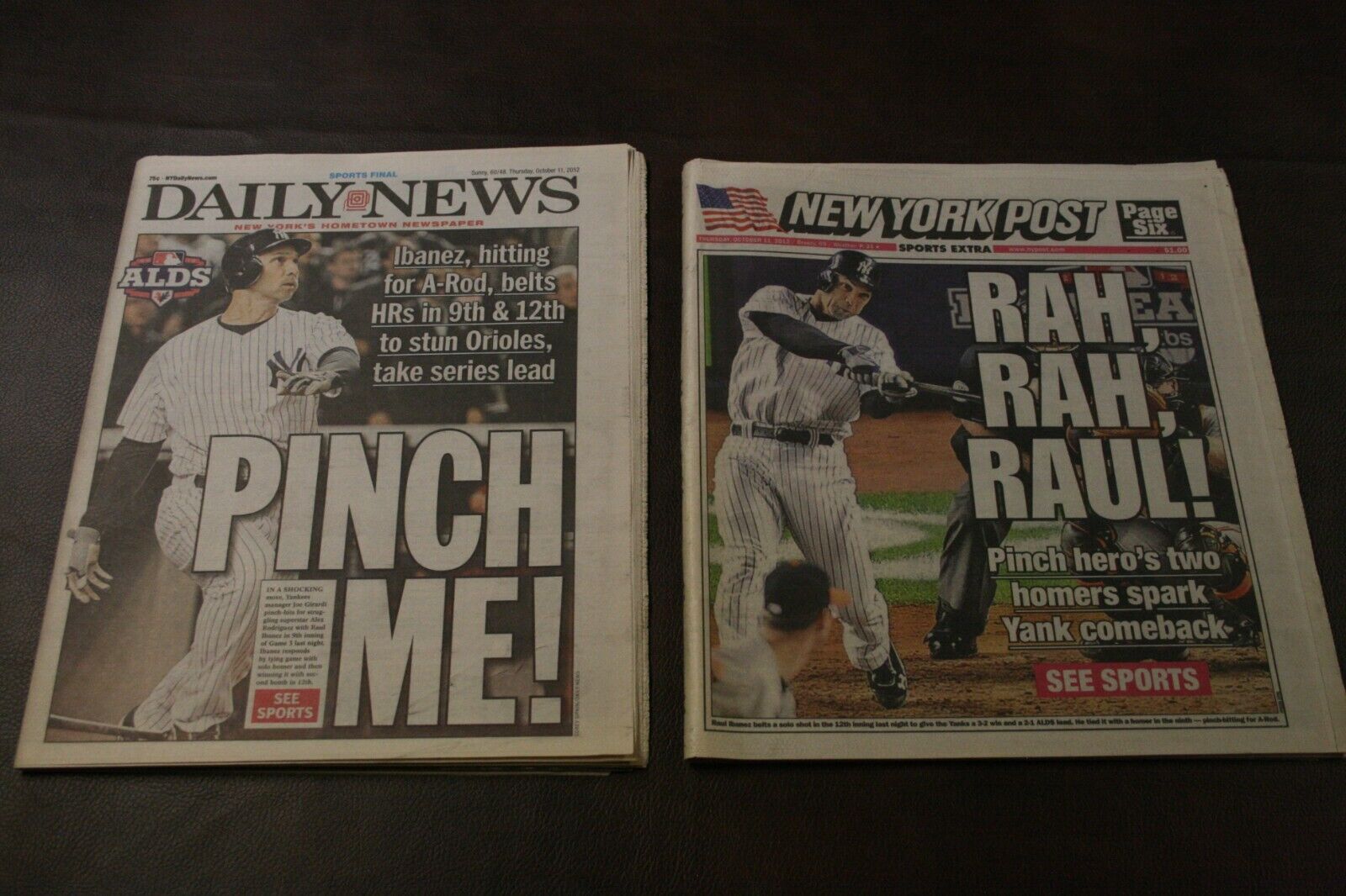 Daily News NY Post 2012 ALDS Raul Ibanez HRs