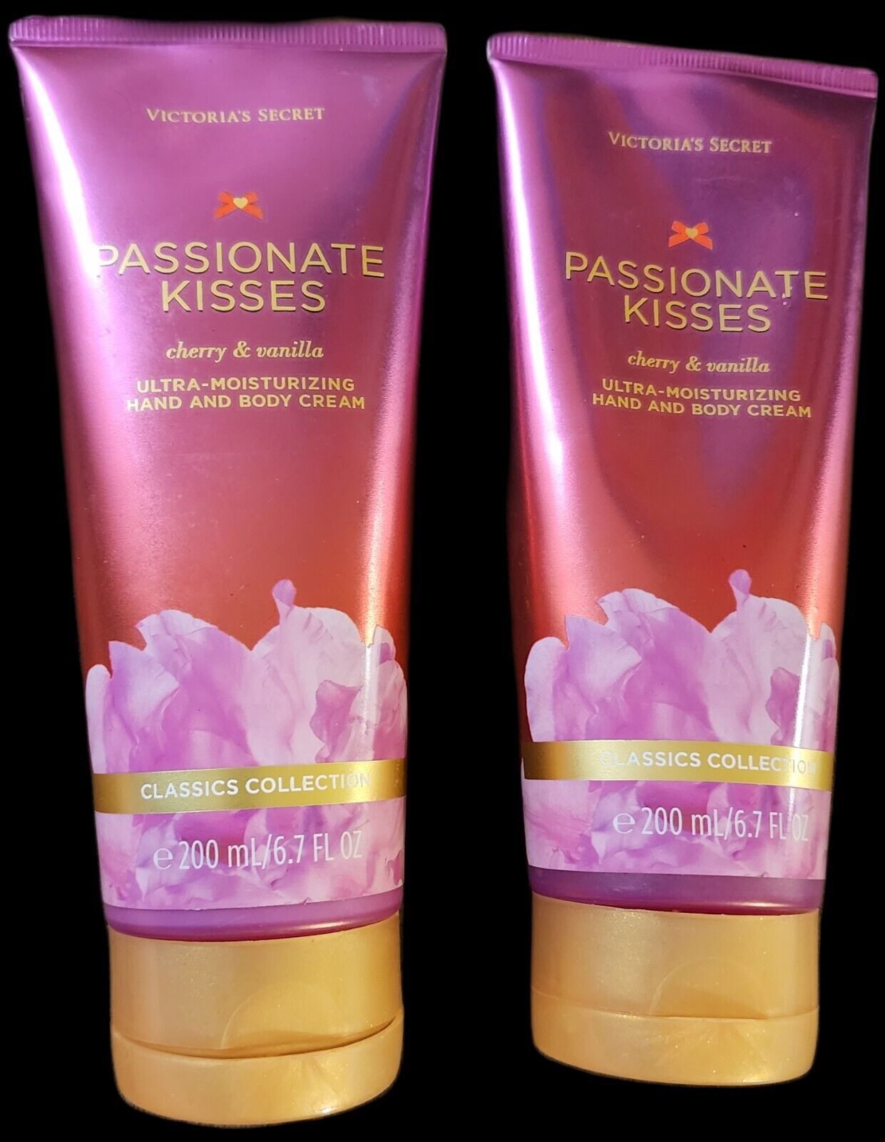 TWO Victoria\'s Secret Passionate Kisses Hand Body Cream 6.7oz Cherry Vanilla 2X