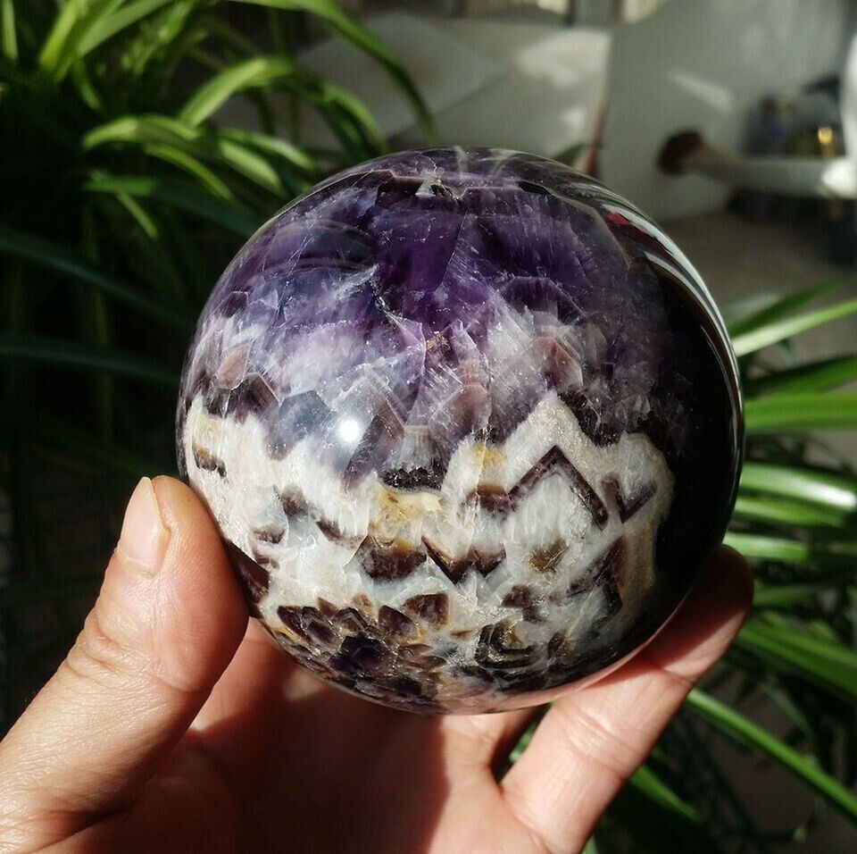 961g 88mm Natural Dream Amethyst Quartz Crystal Sphere Decoration Healing D92