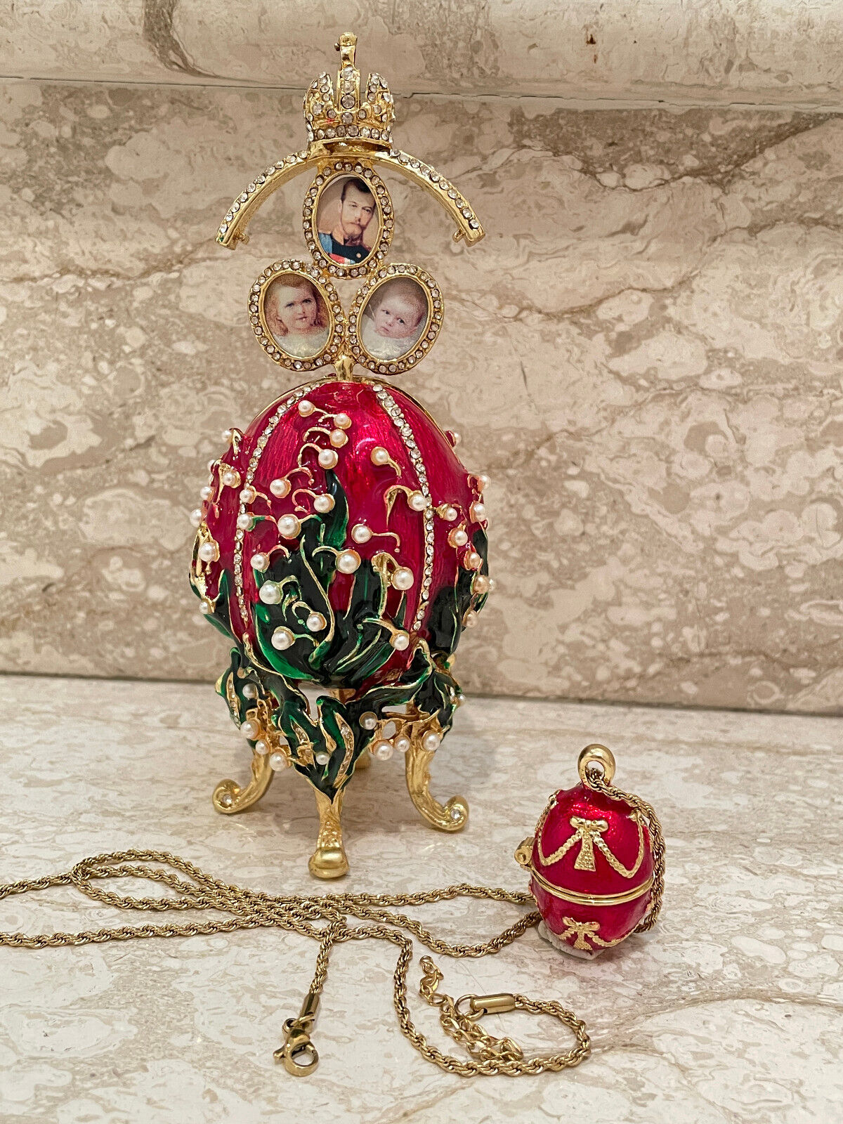 Ruby Imperial Faberge eggEgg FabergeEgg FabergeNecklace