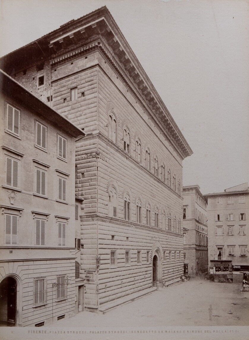c1870 Attr. Alinari Fratelli Florence Italy Palazzo Strozzi Albumen EXC