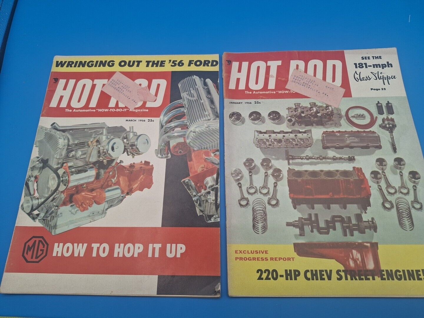 2 1956 Hot Rod Magazines January March