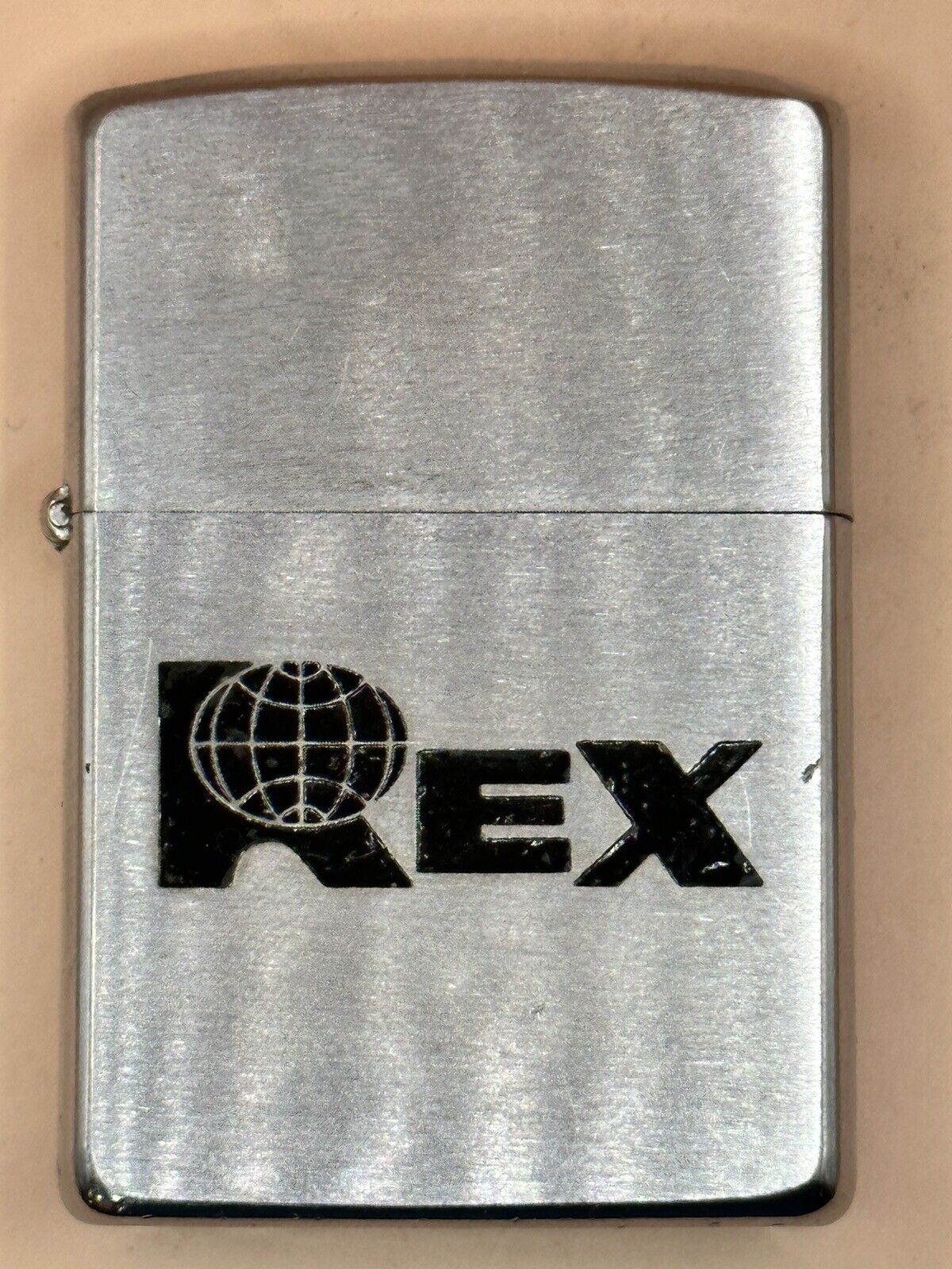 Vintage 1972 Rex Global Advertising Chrome Zippo Lighter