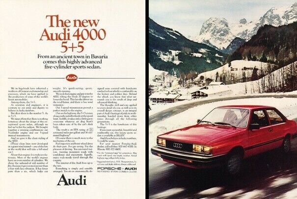 1981 Audi 4000 5+5 Original 2-page Advertisement Print Art Car Ad K78