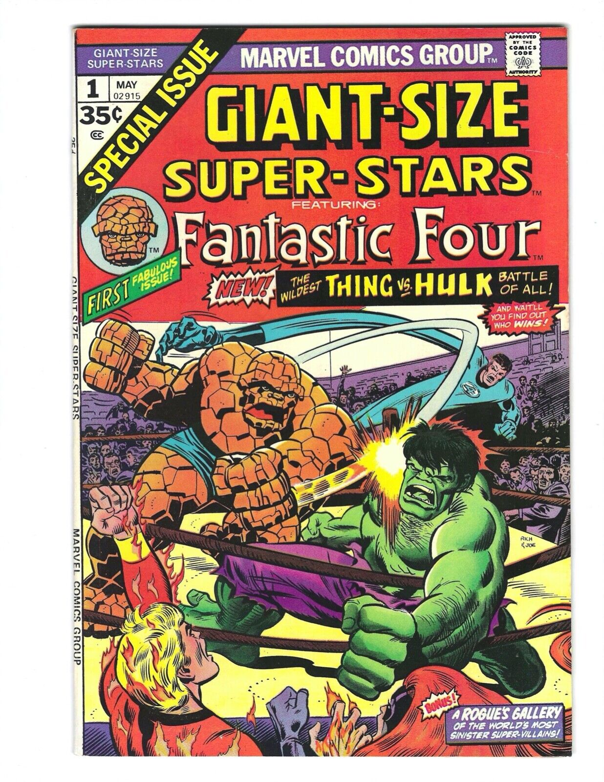 Giant Size Super Stars Fantastic Four #1 1974 Unread VF/NM Thing Vs. Hulk