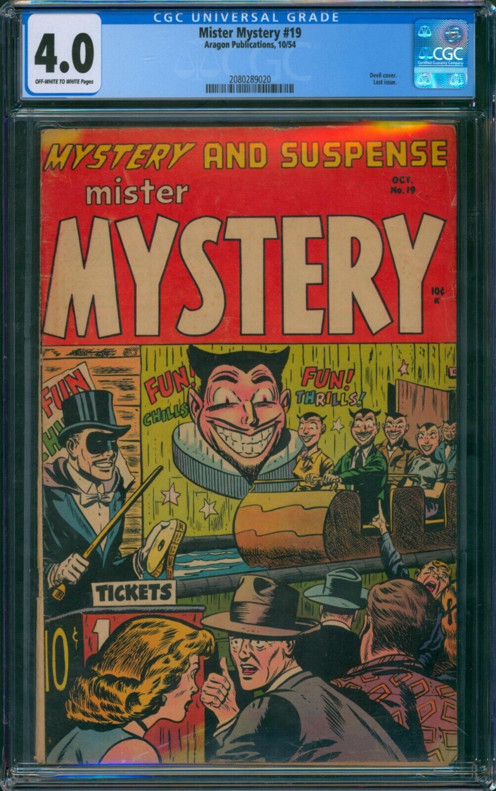 Mister Mystery #19 (1954) ⭐ CGC 4.0 ⭐ Devil Cover Last Issue Golden Age Horror