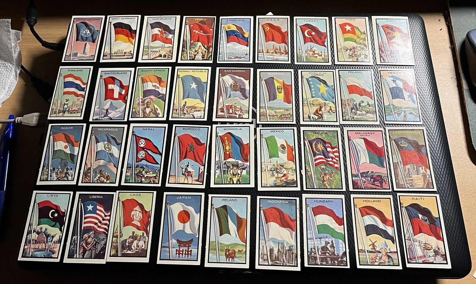 1963 Topps Midgee Flags of the World 55-Card Mini Lot - All Pictured