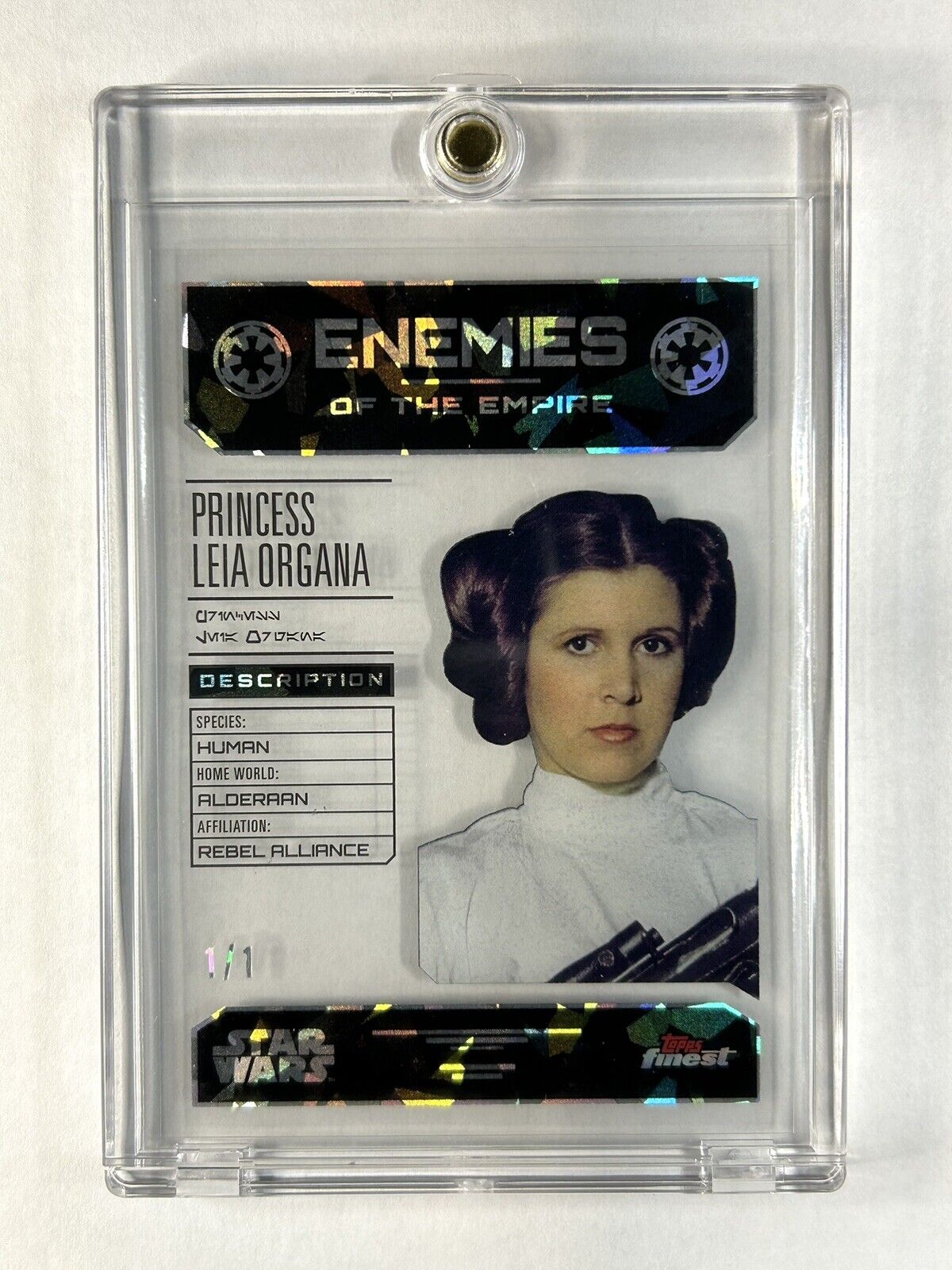 2023 Topps Finest Star Wars Enemies Of The Empire Princess Leia 1/1 ICE CASE HIT