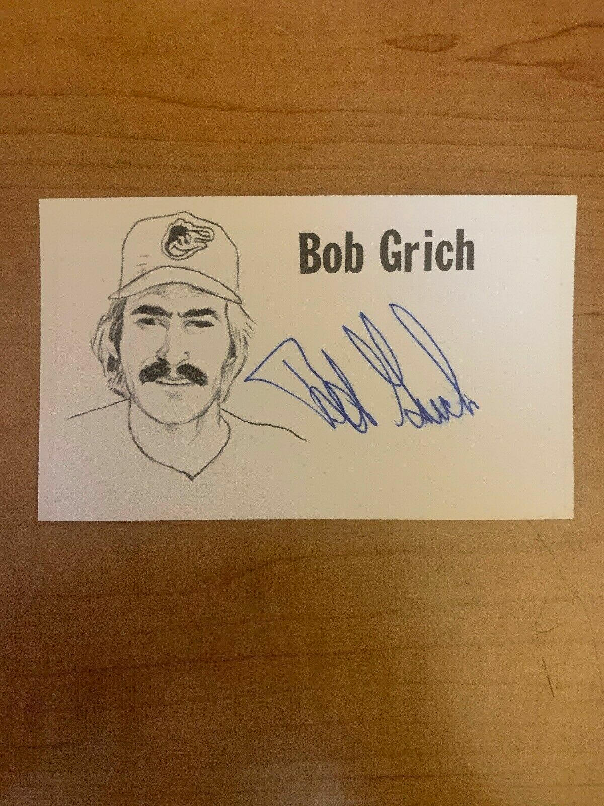 BOB GRICH - BASEBALL - AUTOGRAPH SIGNED - INDEX CARD - AUTHENTIC- B6445