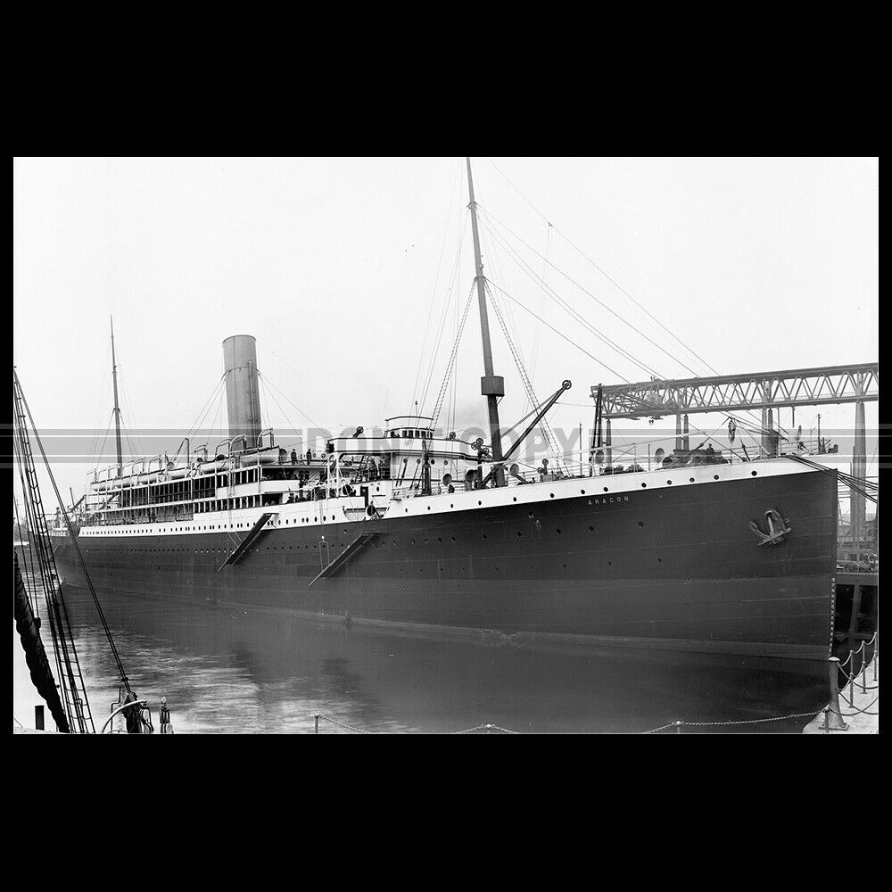 Photo B.003113 SS ARAGON 1905 ROYAL MAIL LINE OCEAN LINER