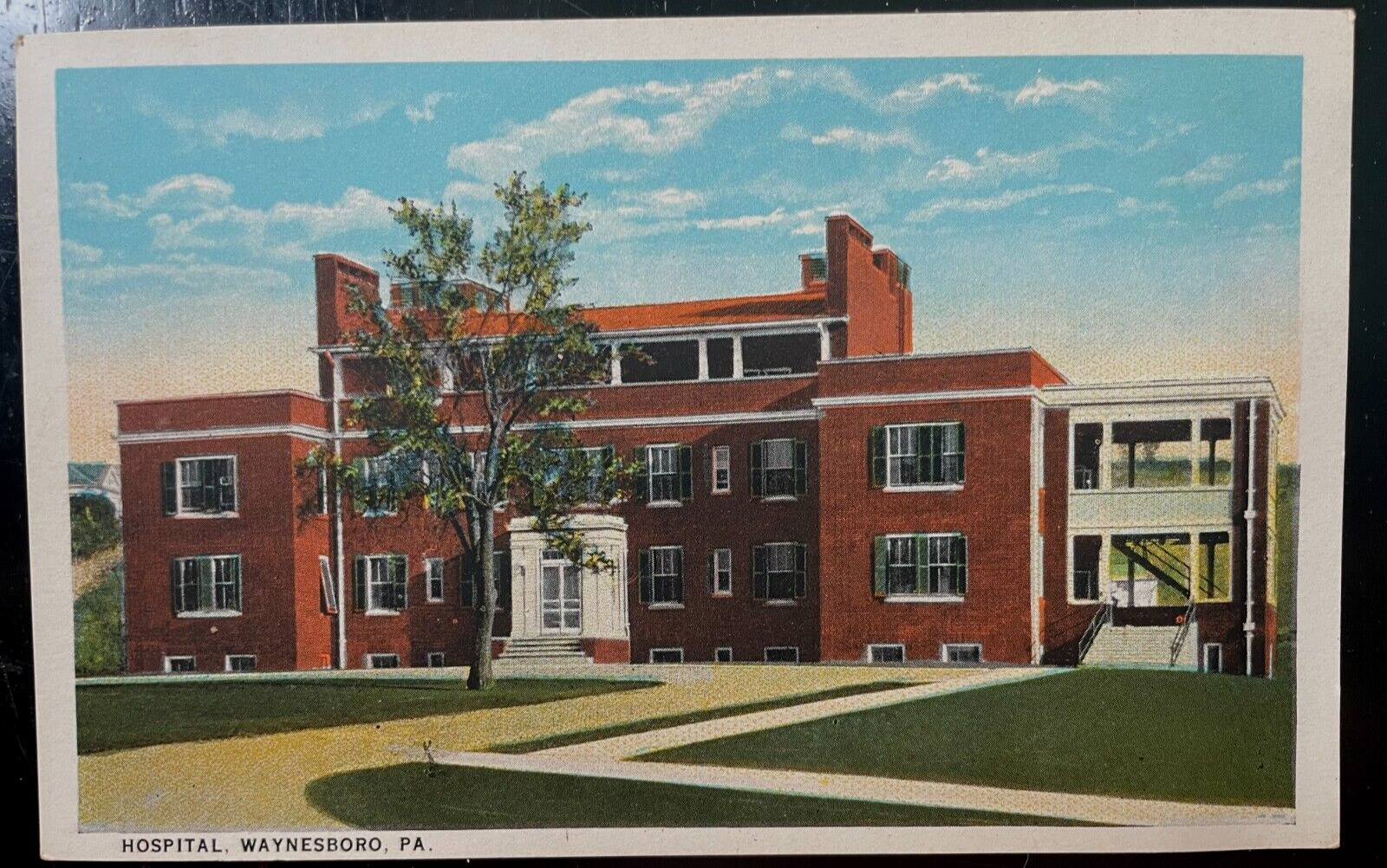Vintage Postcard 1922 Waynesboro Hospital, Waynesboro, PA