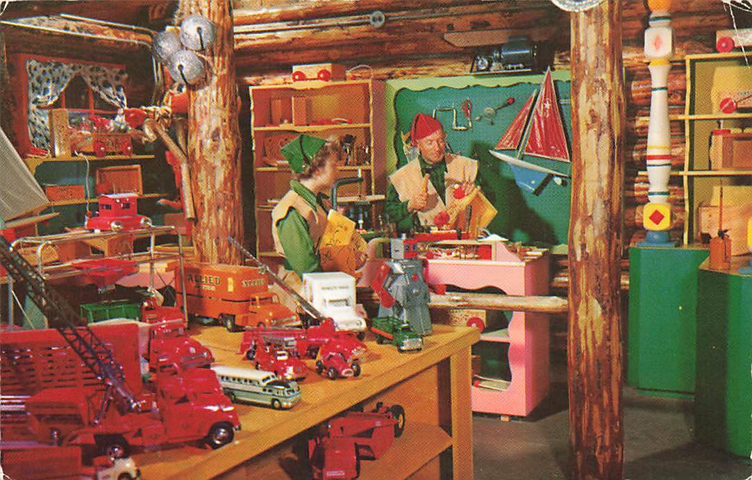 VTG Mill Wheel Toy Shop Santas Village People Costume Workers Skyforest CA P519