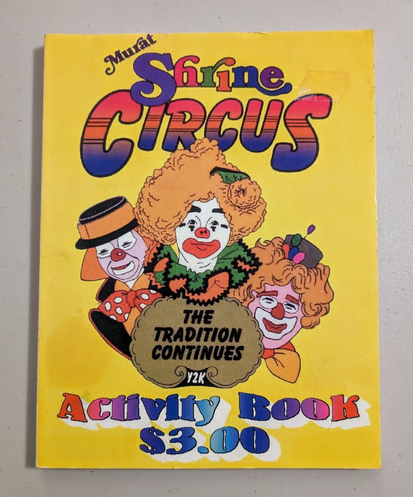 Murat Shrine Circus Activity Book - Vtg Y2K 2000 55th Annual Clowns - Light Use 