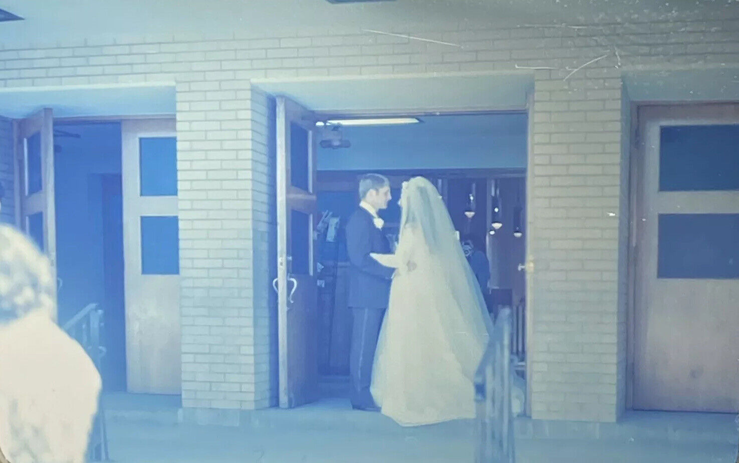 Vintage Photo Slide 1971 Wedding Lady Of Pompey Church Ron & Jean Bride Groom