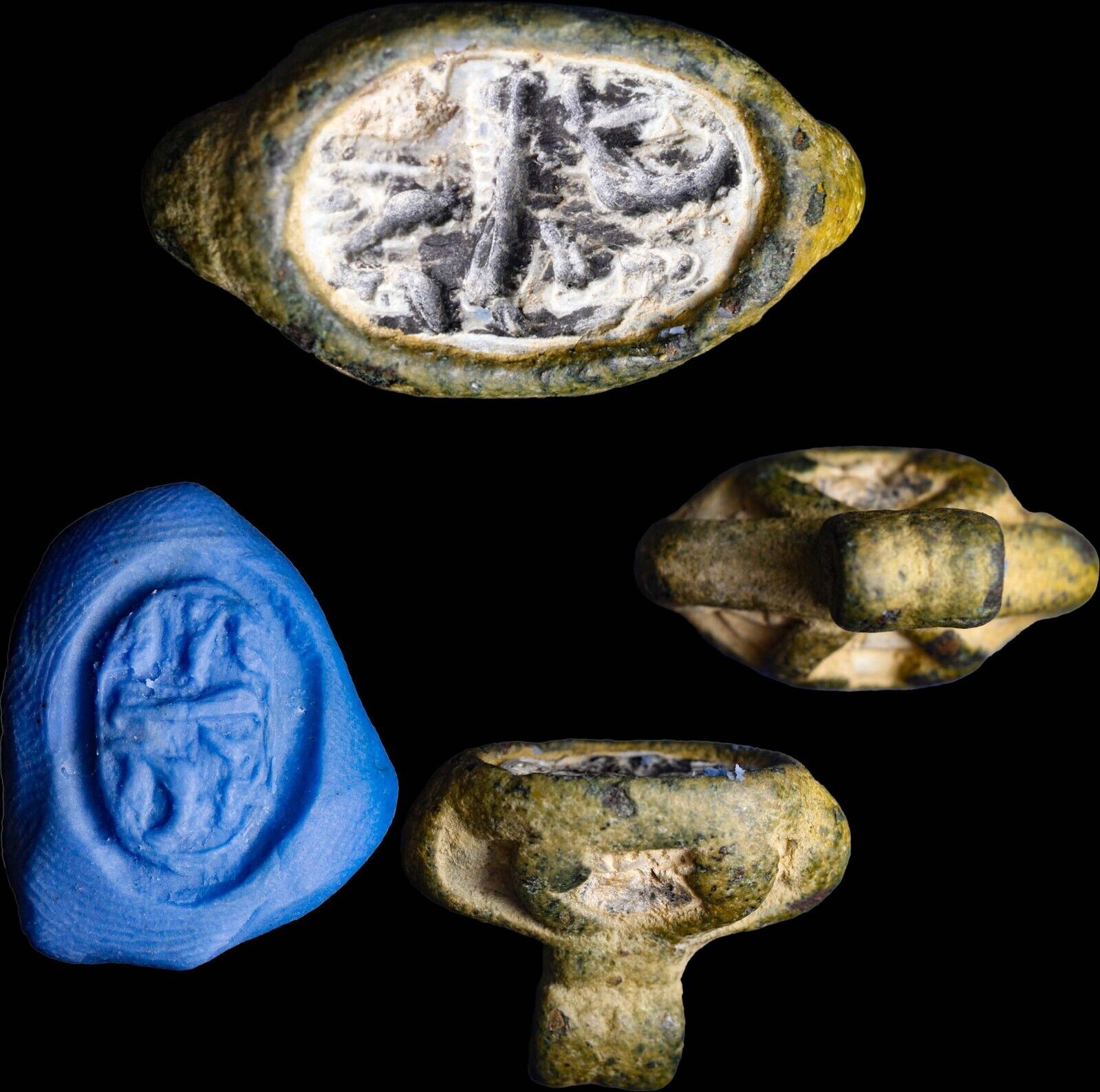 RARE Canaan Judaea scaraboid stamp seal. Circa 2nd millenium BC wCOA Antiquity