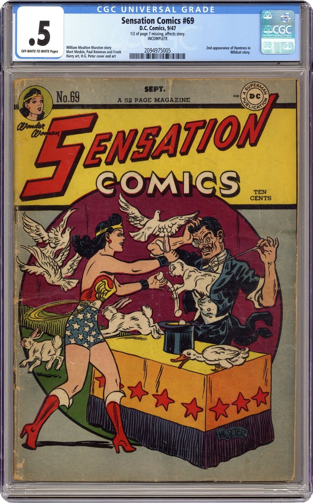 Sensation Comics #69 CGC 0.5 1947 2094975005