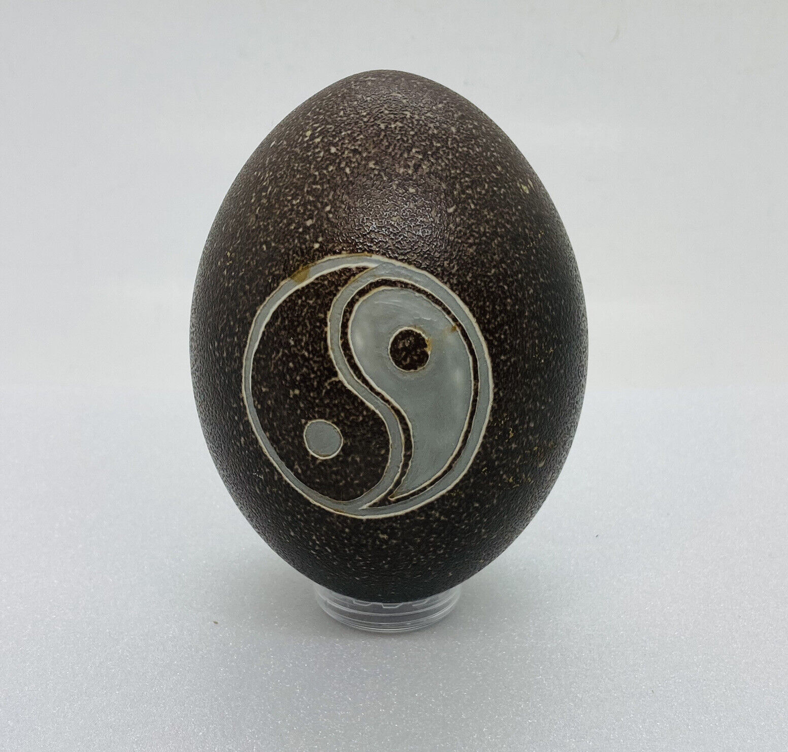 Vintage Ying Yang Ceramic Lucky Charm Egg Hollow Spiritual Feng Shui Art 16