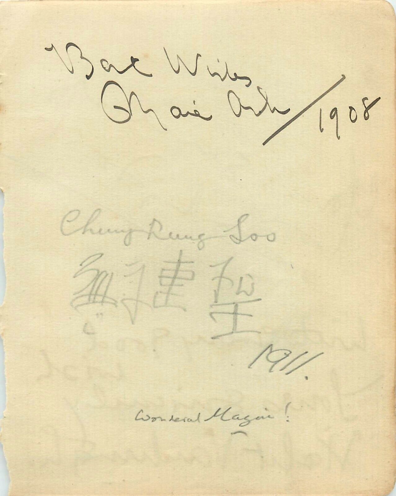 Vintage Signed Autograph - US Magician Chung Ling Soo - Died Bullet Catch Trick