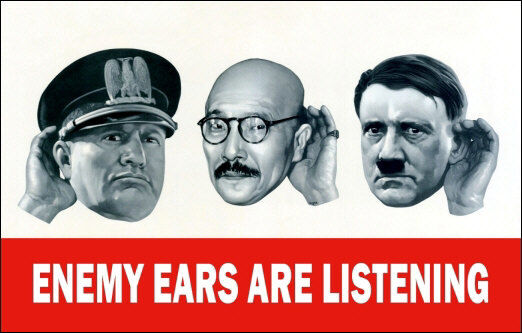 1942 WWII Poster 11X17 - Enemy Ears Are Listening
