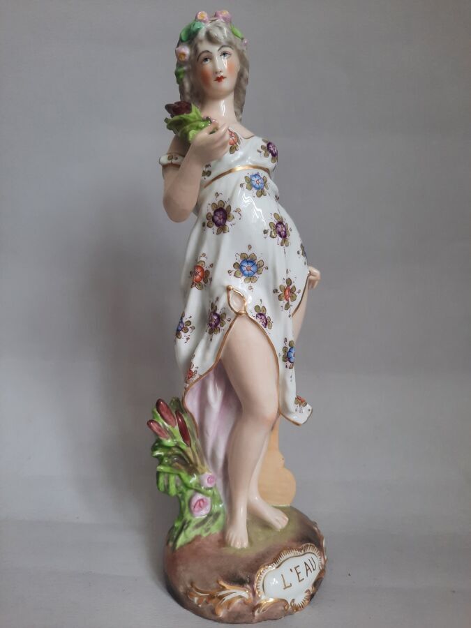 Rare Eugene Marx Clauss Porcelain Figurine Glazed Women Statue 1880\'s FRANCE
