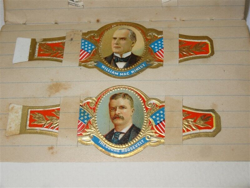 21 ANTIQUE Turn of the Century US Presidents Cigar Bands