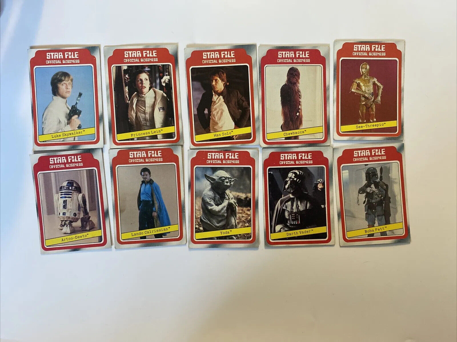 1980 Topps Star Wars Files Official Business Full Set #2-11 Boba Fett