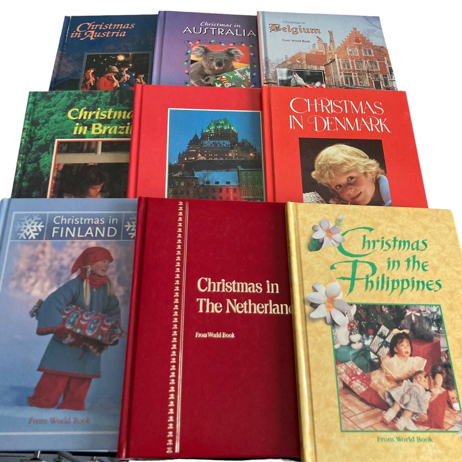 CHRISTMAS Around the World Book From World Book Austria Australia Lot of 9 Books
