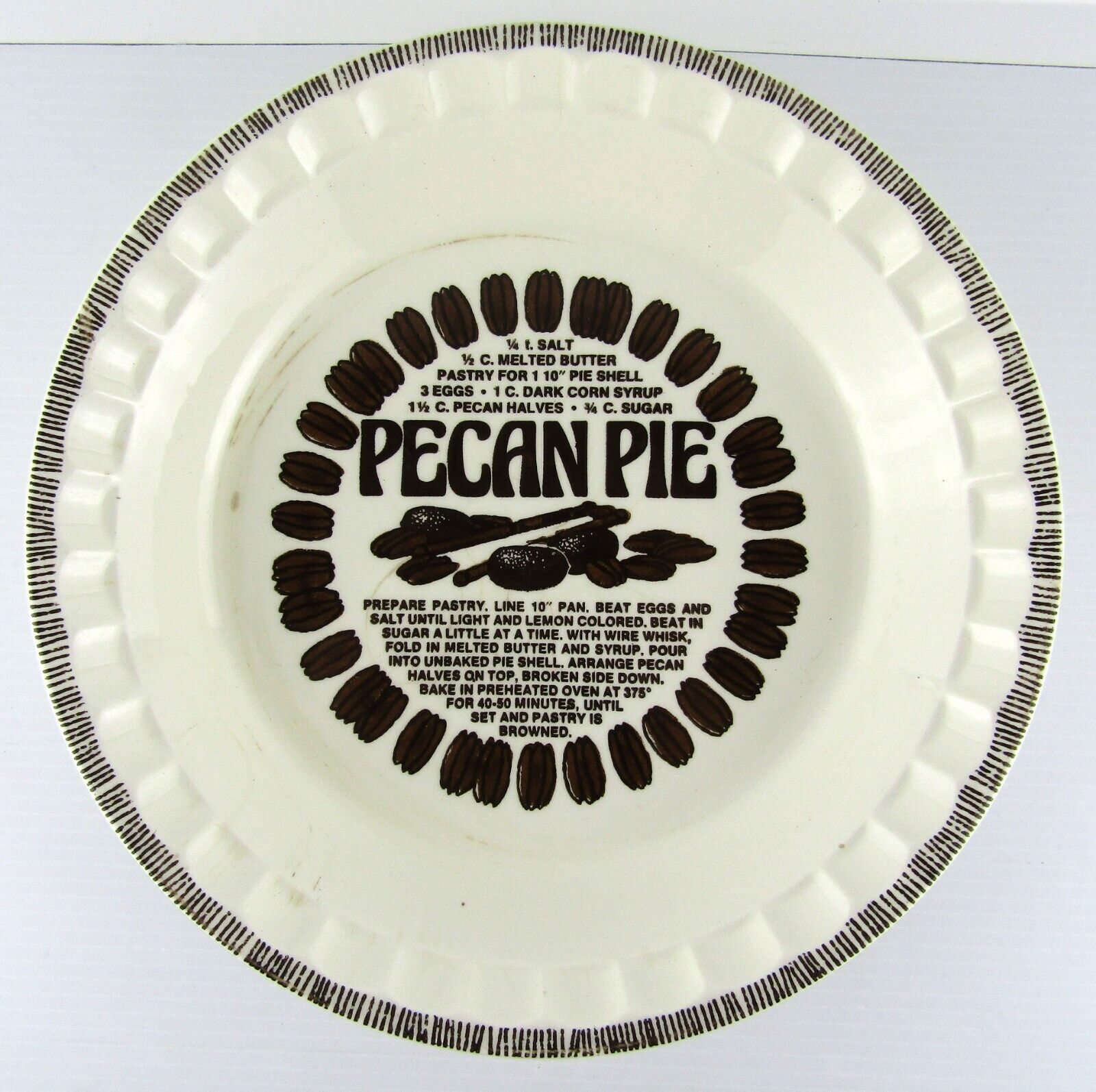 Vintage Country Harvest Pecan Pie Complete Recipe On 10\