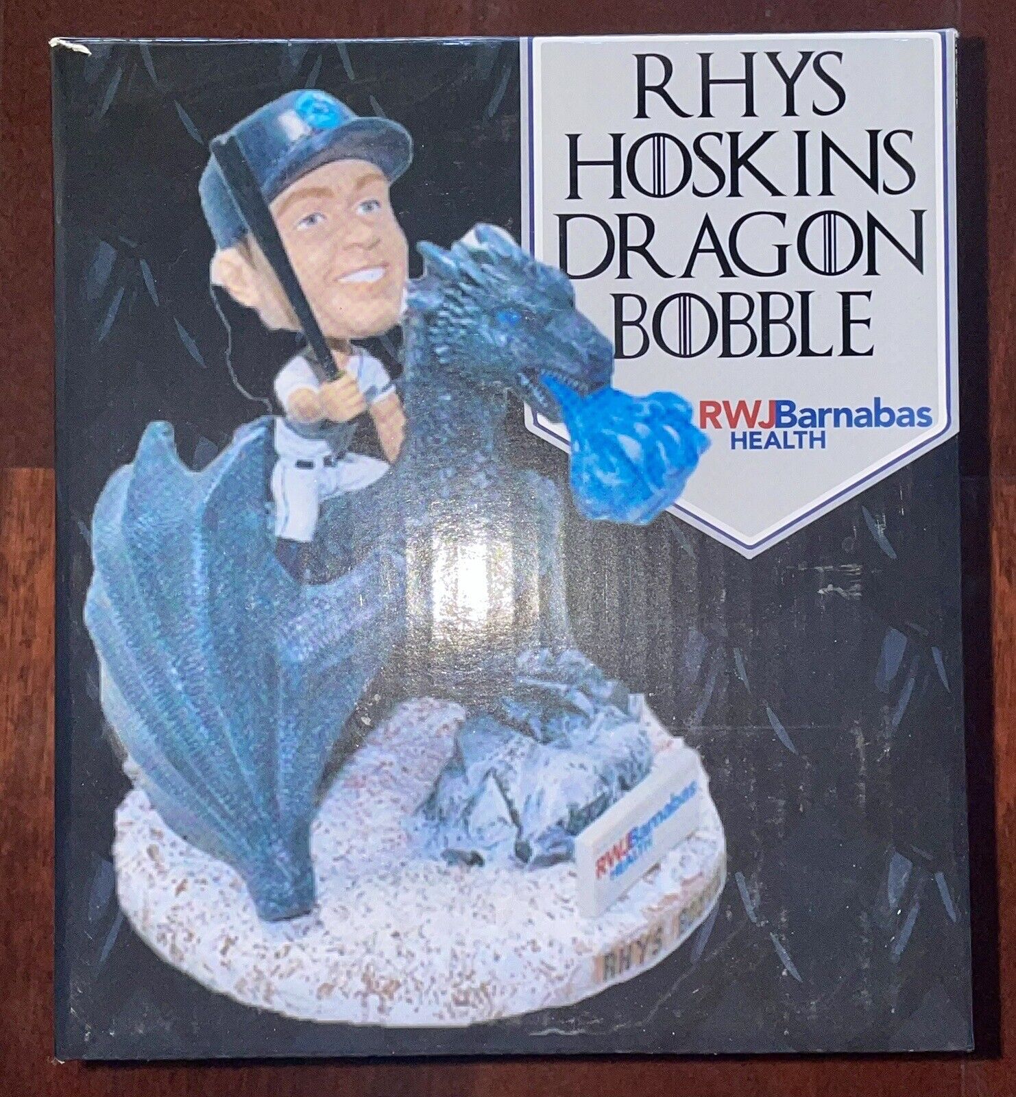 RHYS HOSKINS Ice Dragon Game of Thrones GOT Blue Claws Bobblehead 8/3/18