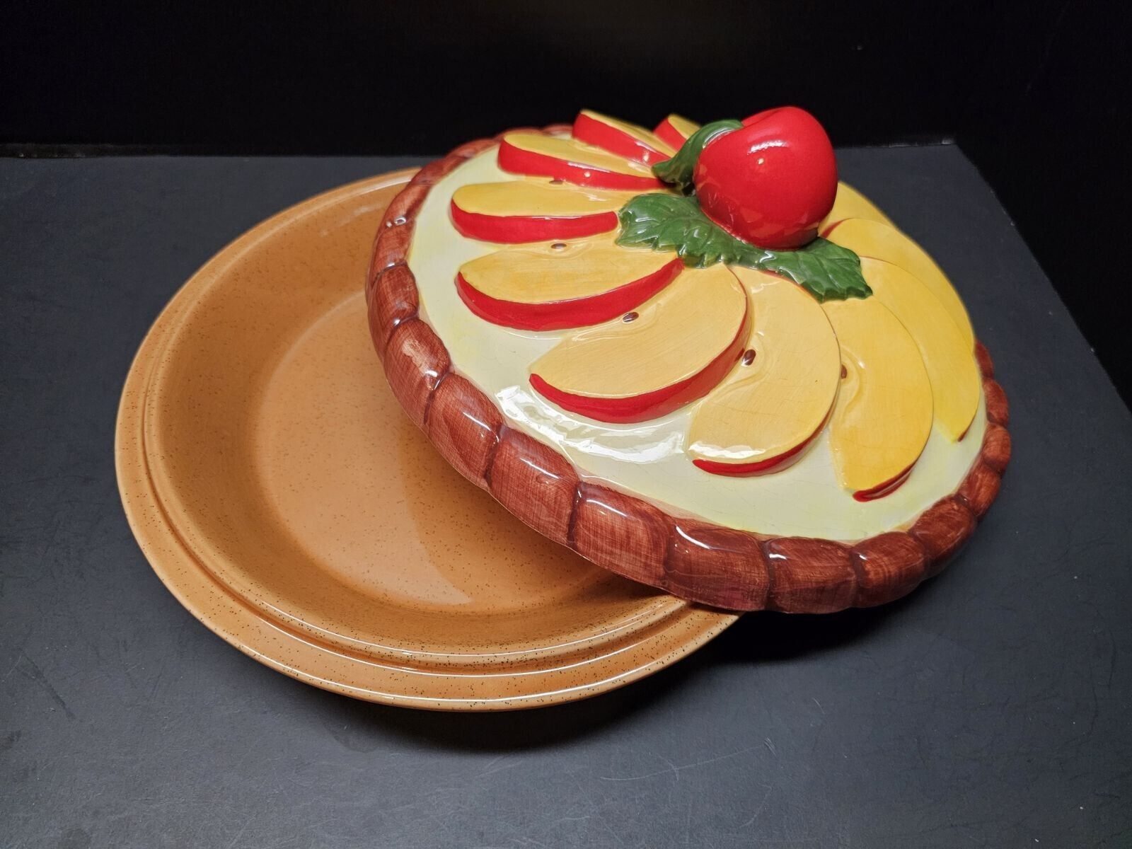 Apple Pie Stoneware Ceramic Pie Plate Decorative With Plate Covered 12\