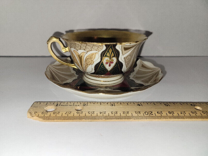 Vienna Austria Alhambra Gold Teacup Saucer Set Vintage Tea cup Rare Replacement