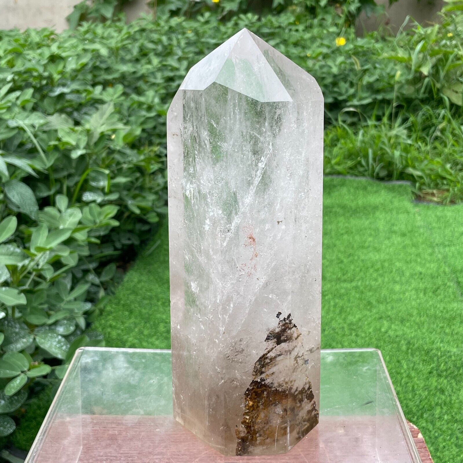 6.75lb Large Natural Clear Smoky Quartz Crystal Obelisk Wand Point Healing