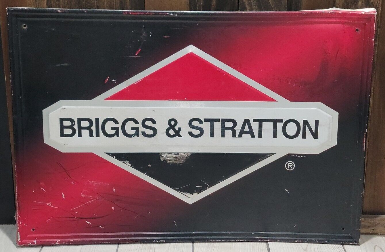 Original Briggs & Stratton Motor Dealer Issued Aluminum Advertising Sign 27\