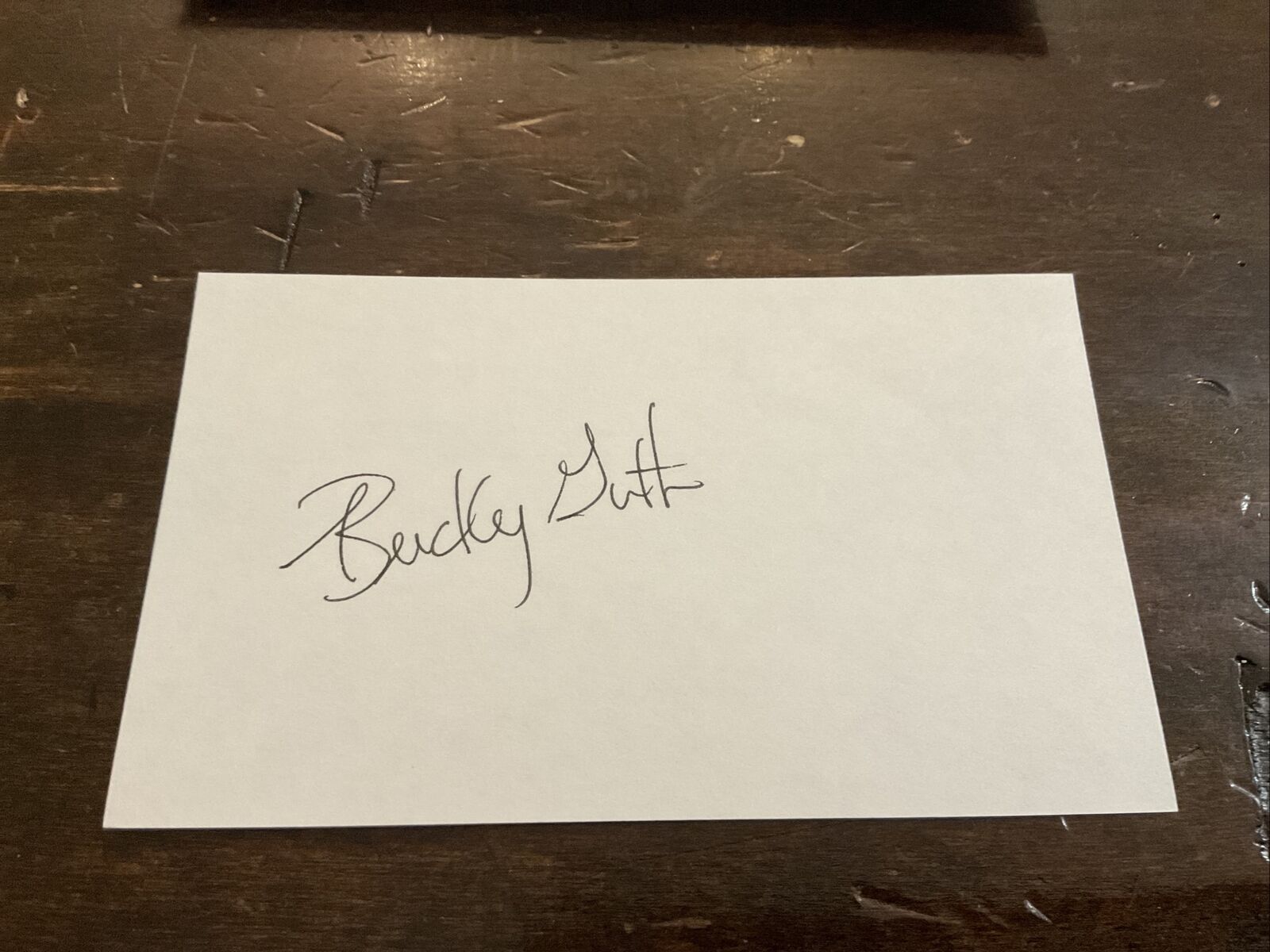 Bucky Guth signed autographed 3x5 index card Debut 1972