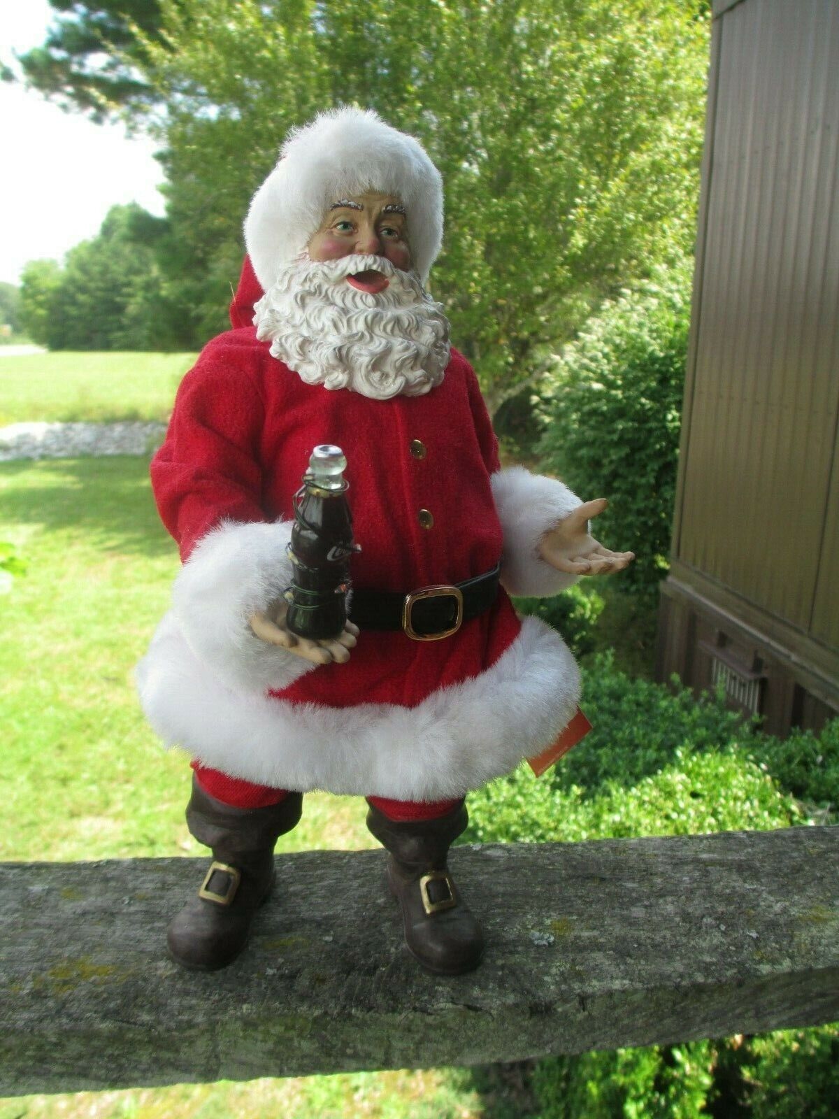Coca-Cola Kurt Adler Fabriche Santa Figure with LED Bottle Holiday Christmas