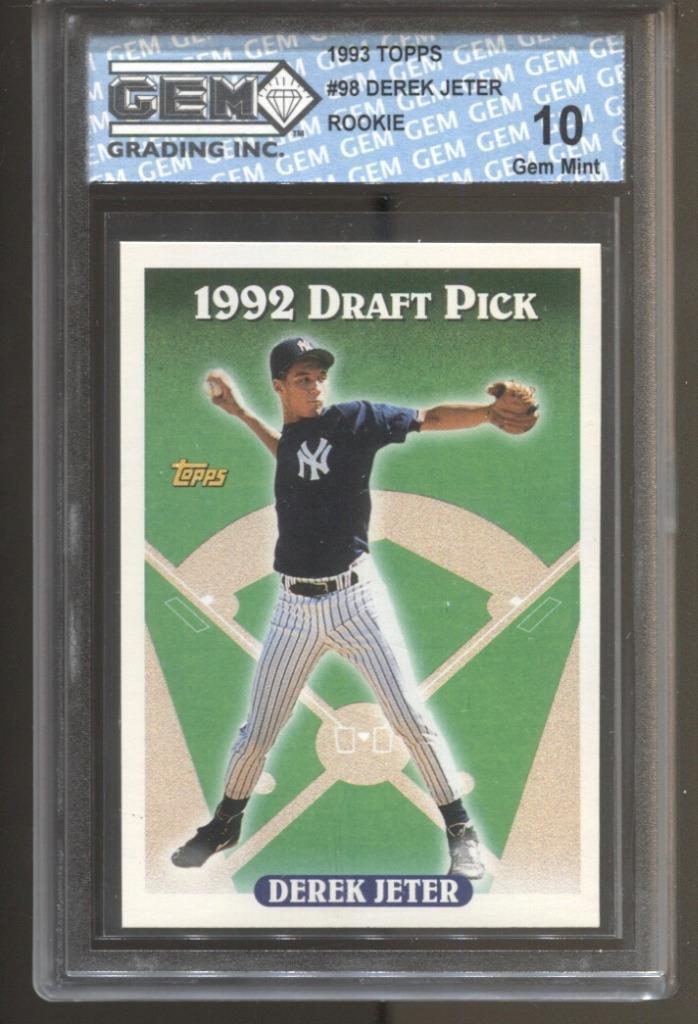 1993 Derek Jeter Topps #98 Gem Mint 10 RC Rookie New York Yankees MVP HOF