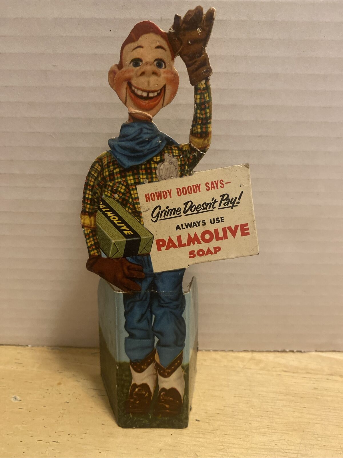 Howdy Doody 1950's Palmolive cardboard stand-up advertising figure Rare