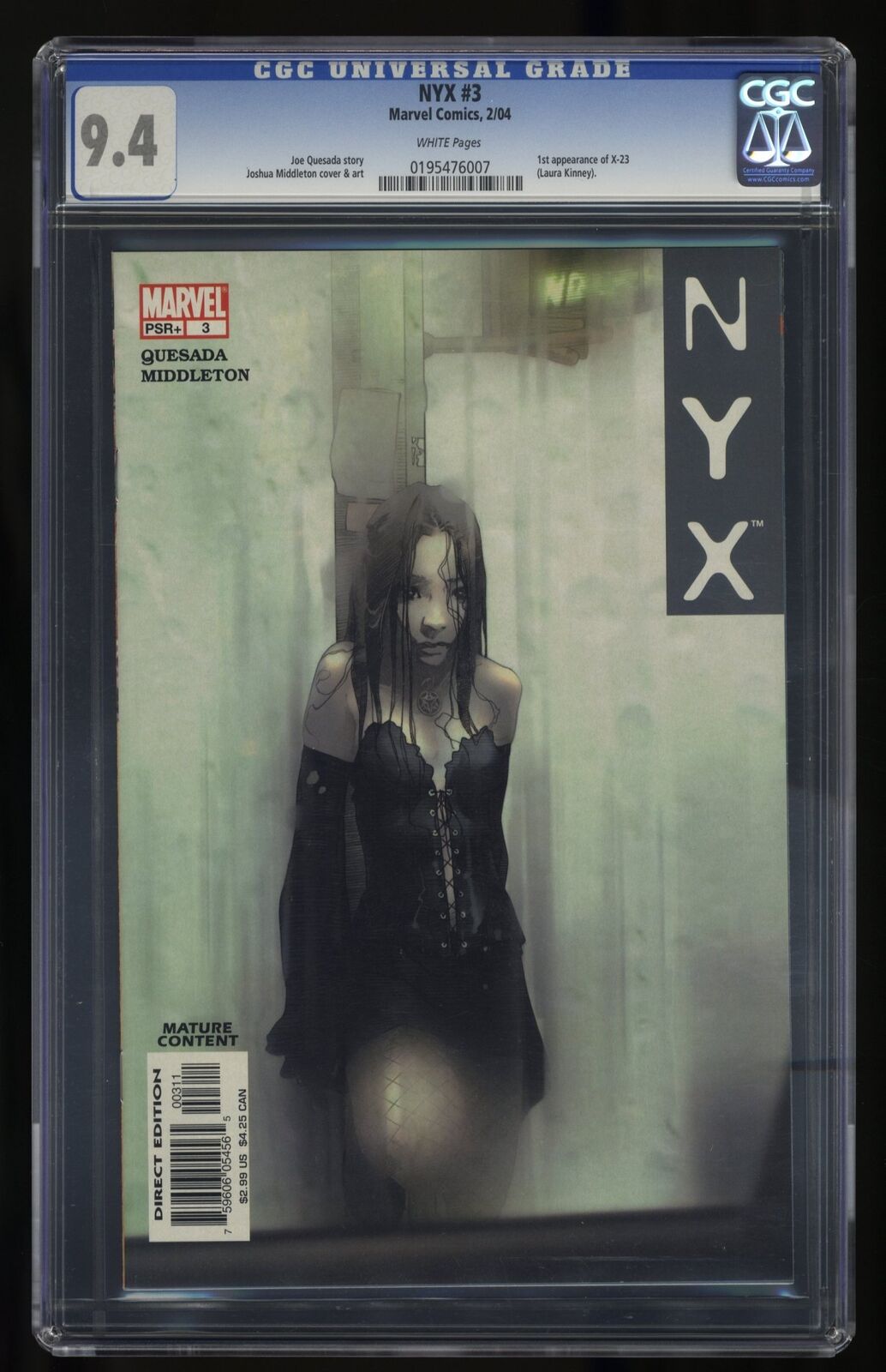 NYX #3 CGC NM 9.4 White Pages 1st Appearance X-23 (Laura Kinney) Marvel 2004