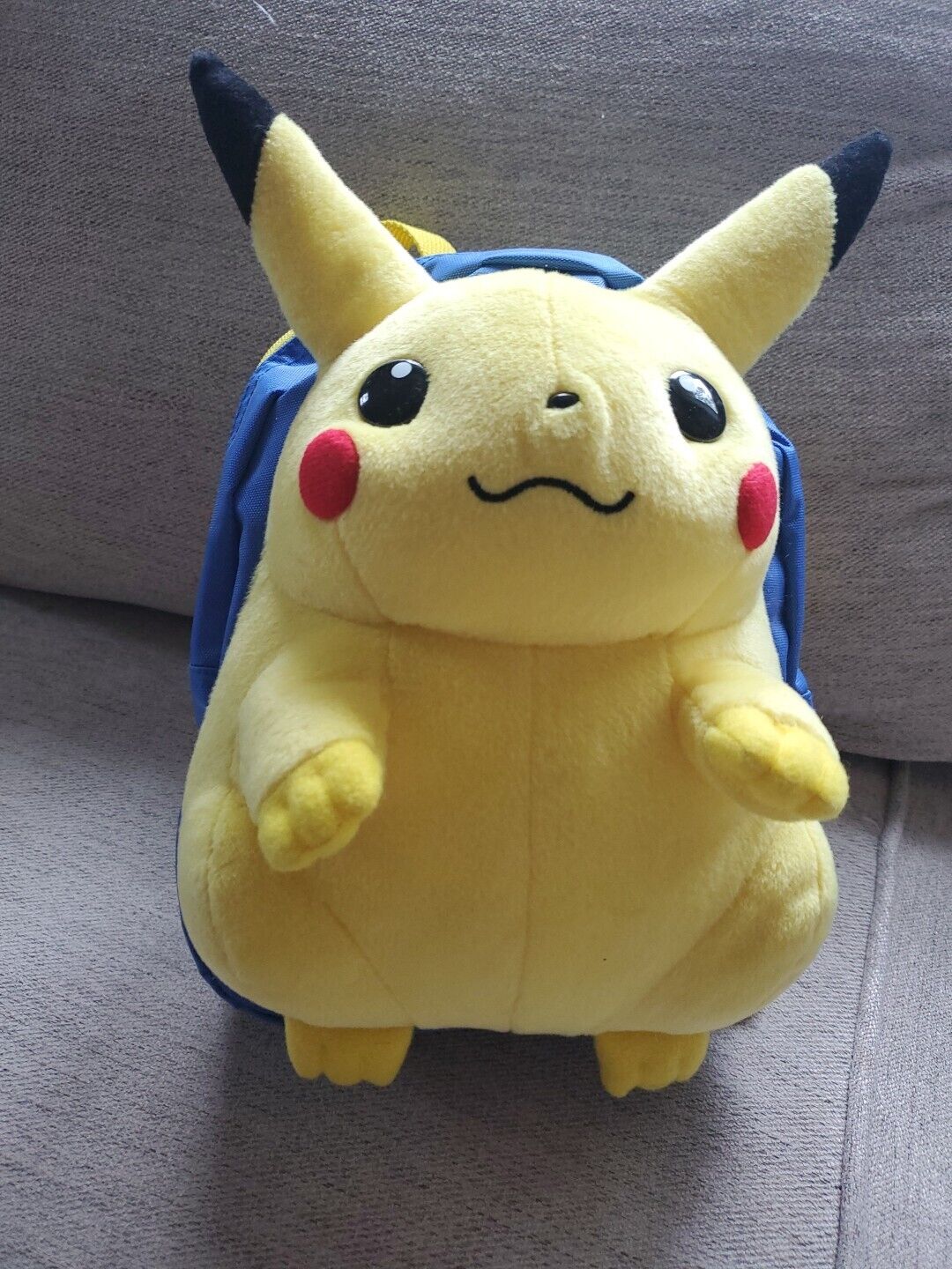 RARE Vtg Pocket Monsters Pokemon Backpack Blue Pikachu Plush Japanese UNIQUE