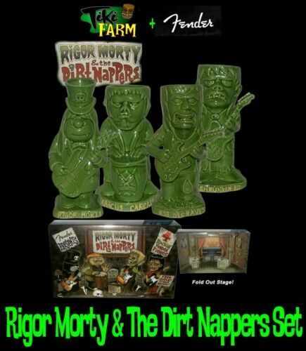 Tiki Farm x Fender Rigor Morty & Dirt Nappers Zombie Monster Tiki Mug Set 