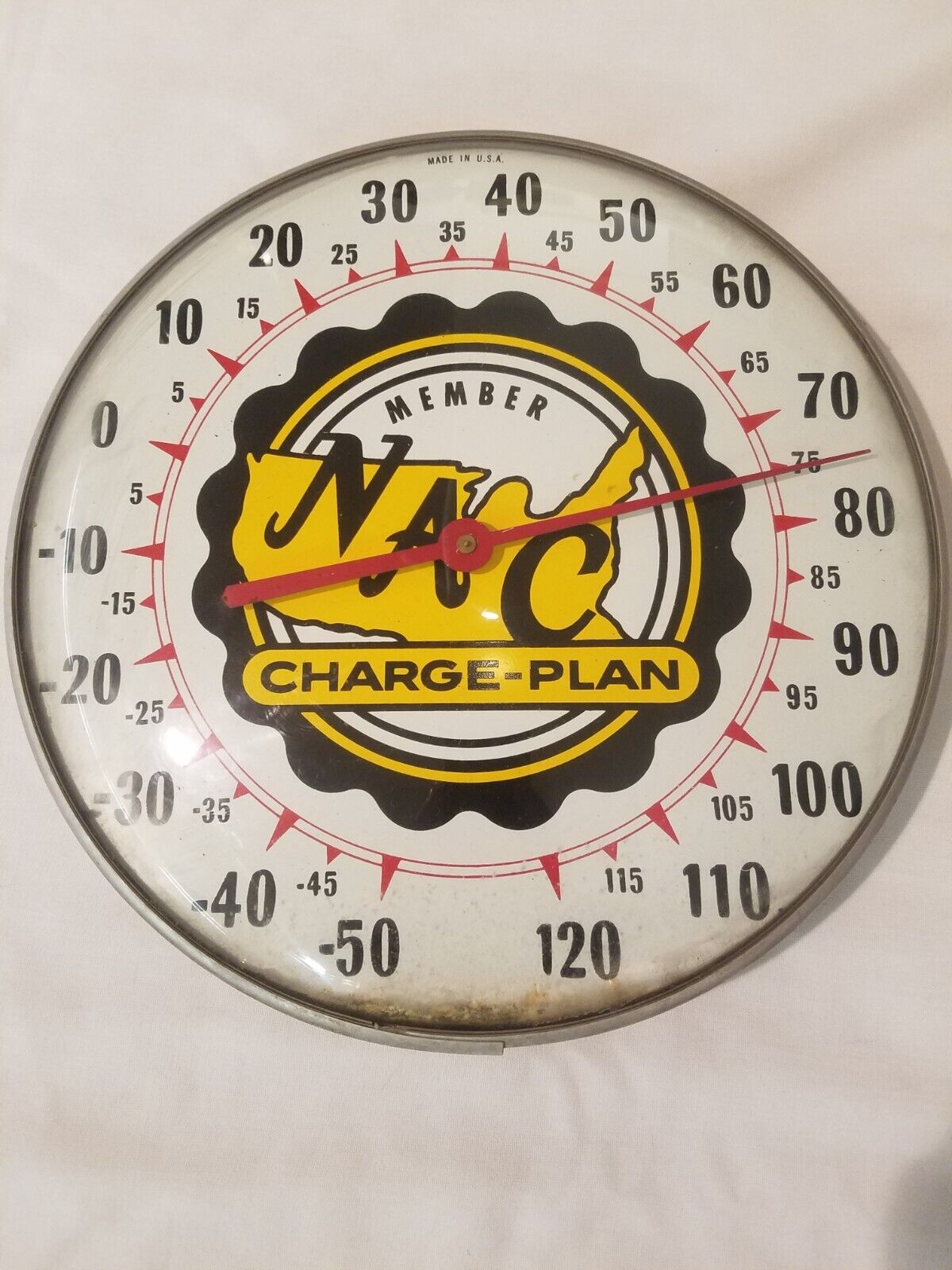 Vintage Rare Member NAC Charge Plan Pam Style Thermometer