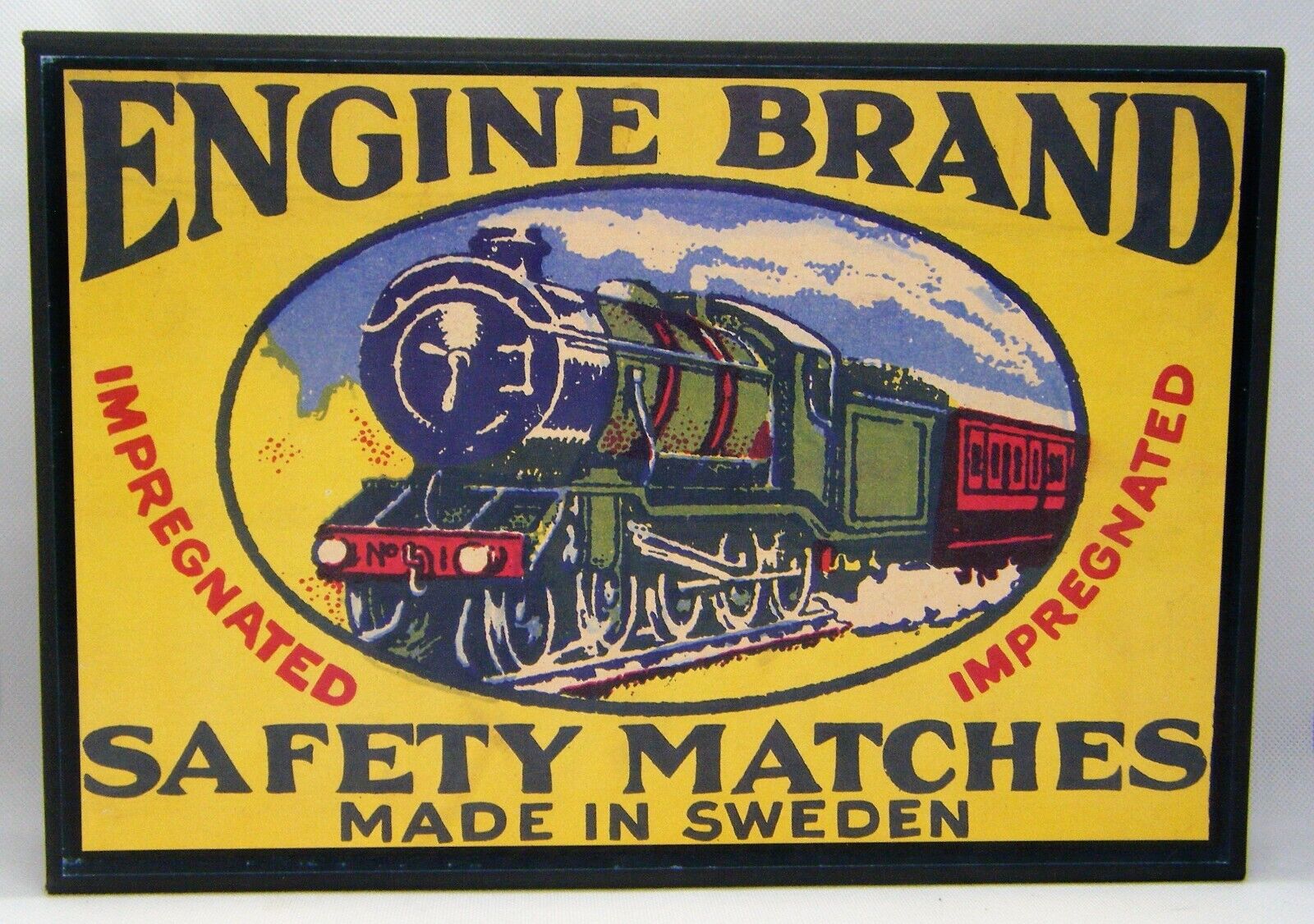 Engine Brand Safety Matches Sweden Large Store Advertising Display Box Empty