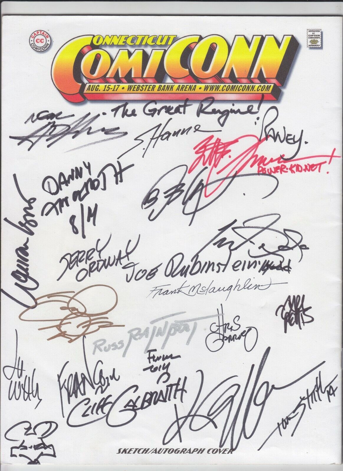 Connecticut ComiCONN 2014 Program Guide - signed Neal Adams Jerry Ordway Franco