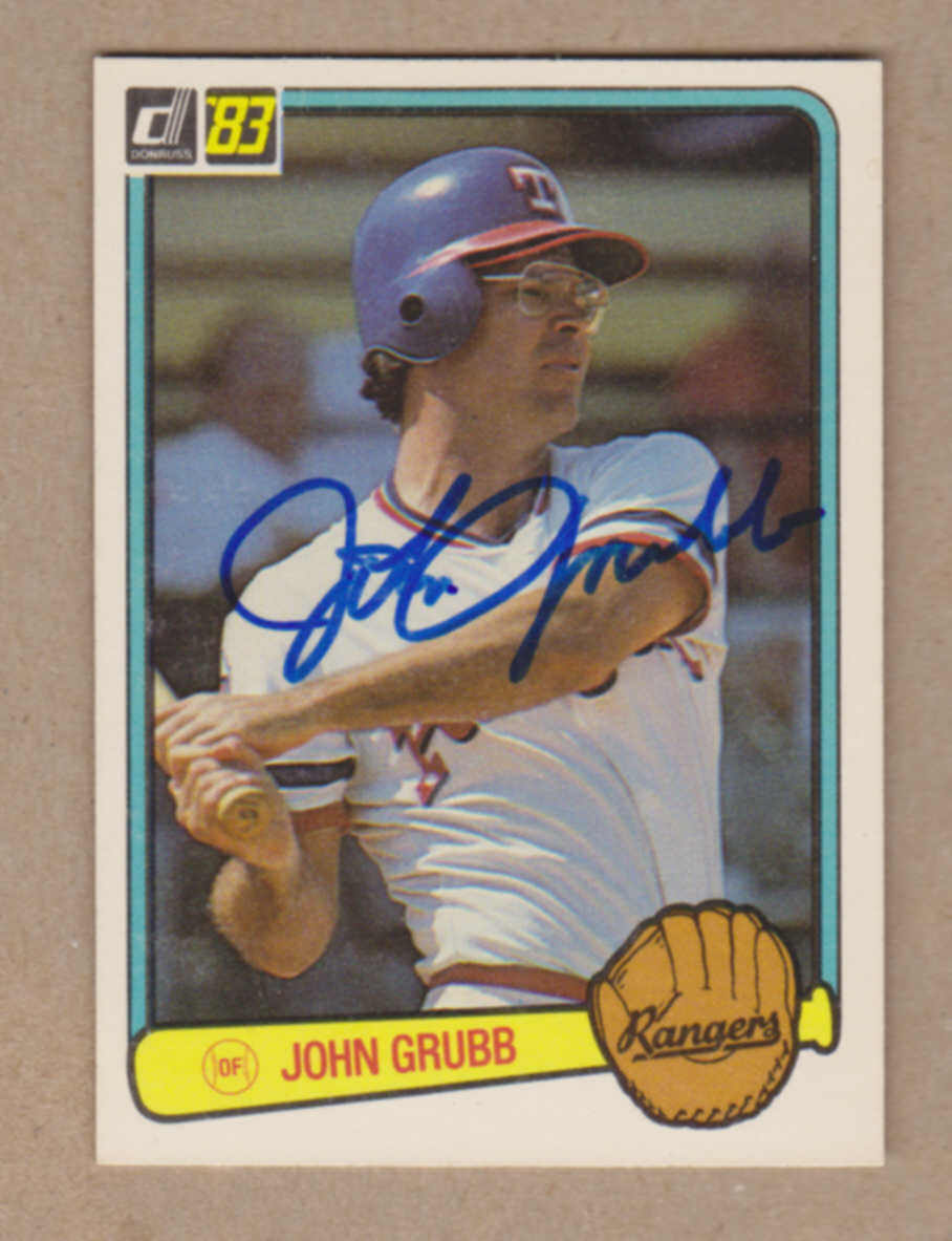 John Grubb signed 1983 Donruss card # 341-Texas Rangers