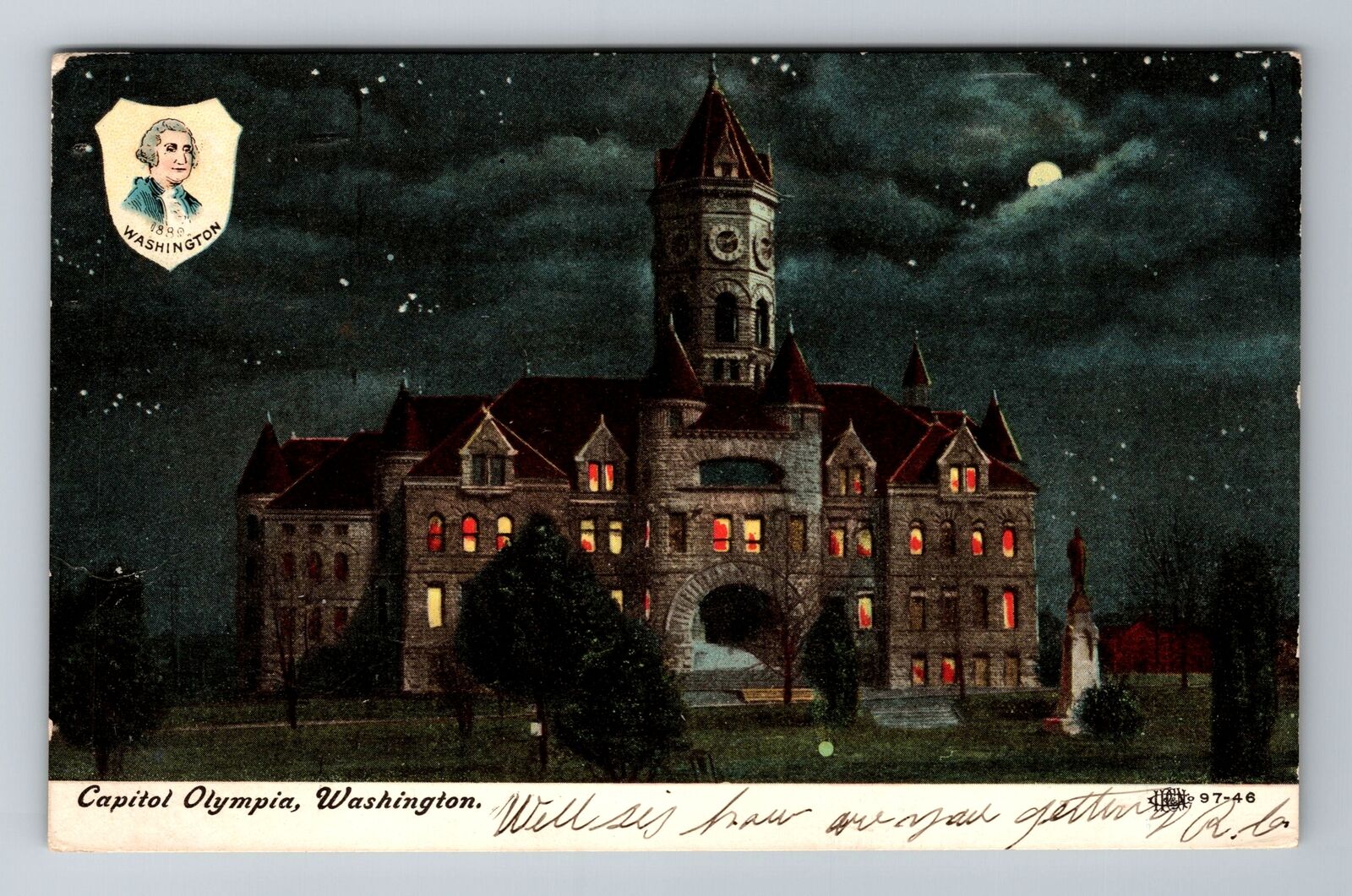 Olympia WA-Washington, Capitol Building, Antique, Vintage c1907 Postcard