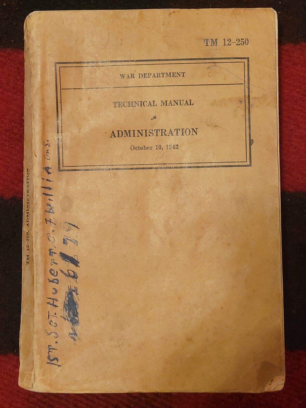 TM 12-250 War Department Technical Manual Administration October 10 1942 Vintage