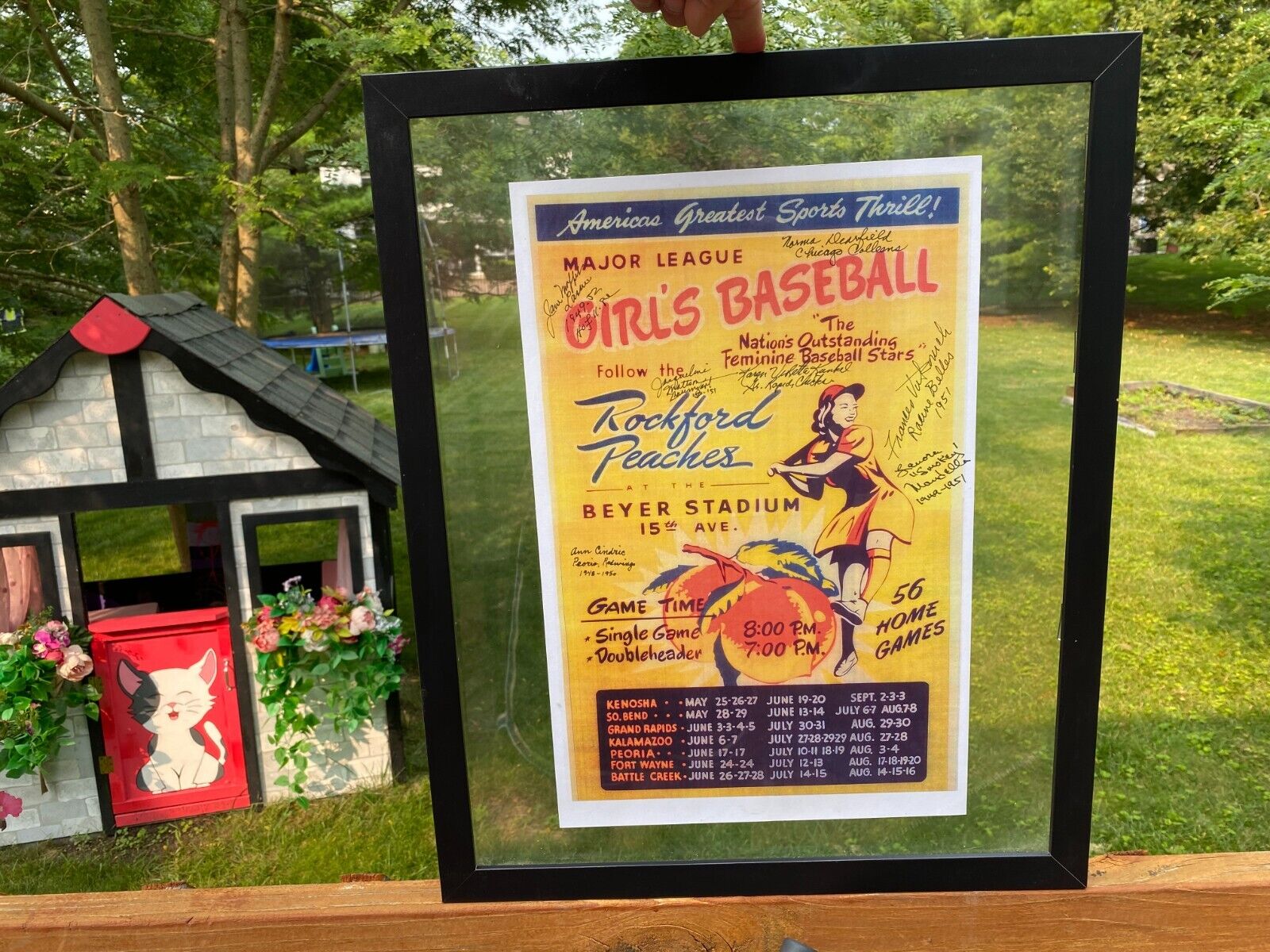 AAGPBL A League Of Their Own Autographed Rockford Peaches Print Signed by 7
